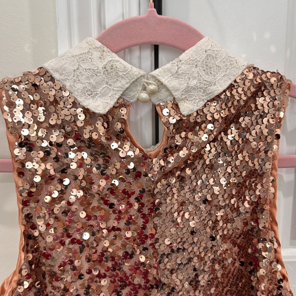 Beautees Girls Fancy Party Holiday Dress Rose Gold Sequins Formal Dance, sz 10 - Picture 8 of 8